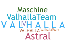 ชื่อเล่น - Valhalla