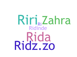 ชื่อเล่น - Rida