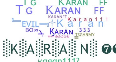 ชื่อเล่น - Karan111