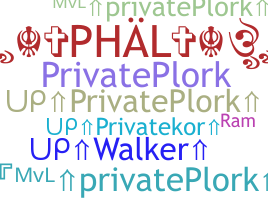 ชื่อเล่น - Privateplork