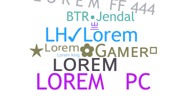 ชื่อเล่น - Lorem