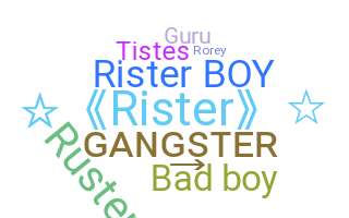 ชื่อเล่น - Rister