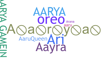 ชื่อเล่น - Aarya