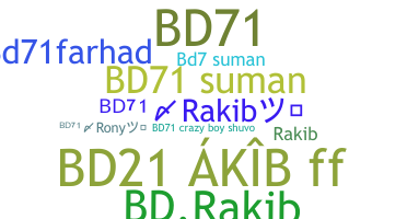 ชื่อเล่น - BD71rakib