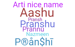 ชื่อเล่น - Pranshi