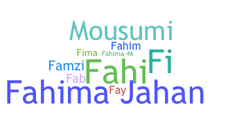 ชื่อเล่น - Fahima