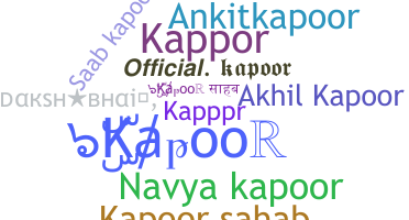 ชื่อเล่น - Kapoor