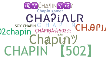 ชื่อเล่น - Chapin