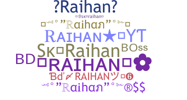 ชื่อเล่น - Raihan