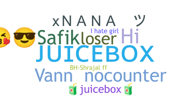 ชื่อเล่น - Juicebox